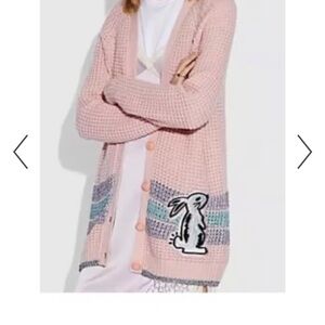 COACH X Selena Gomez Bunny Rabbit Cardigan Sweater Small
